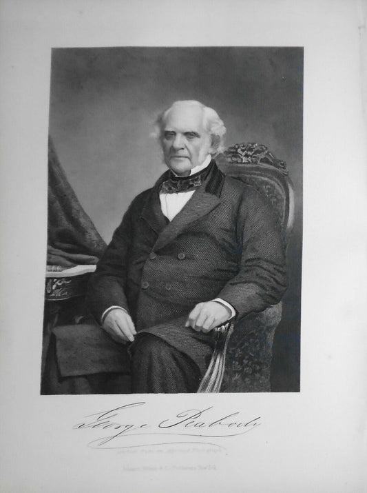 George Peabody -- 1873 engraving  - Duyckinck Portrait Gallery