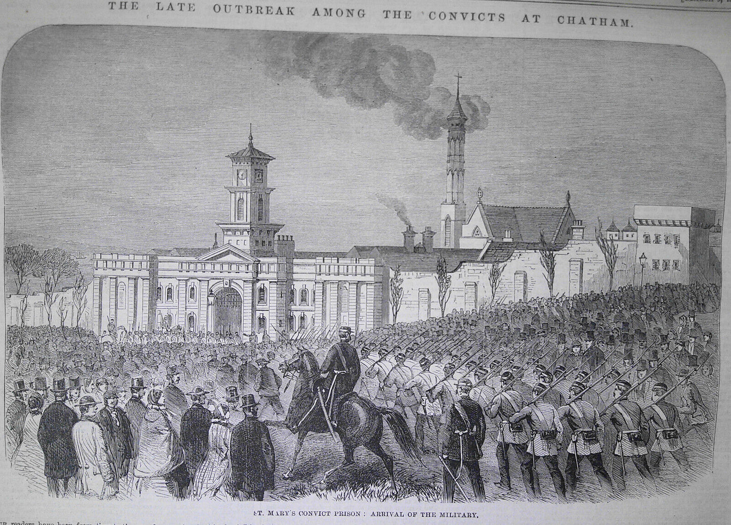 The Late Outbreak Among the Convicts at Chatham - Illustrated London News, 1861