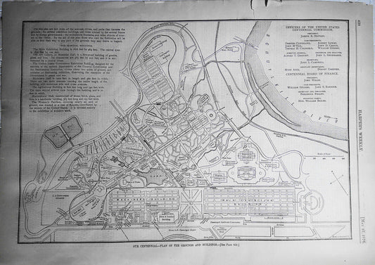 Our Centennial - Plan of the Grounds and Buildings. Harper's Weekly, 5/27/1876.