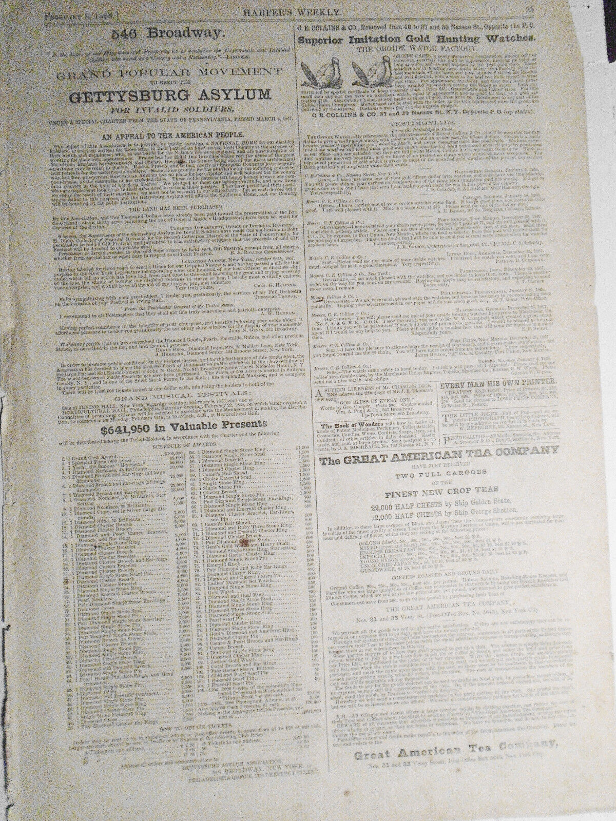 [African Americn] Harper's Weekly - Original - "Aristocratic Distinction"  1868