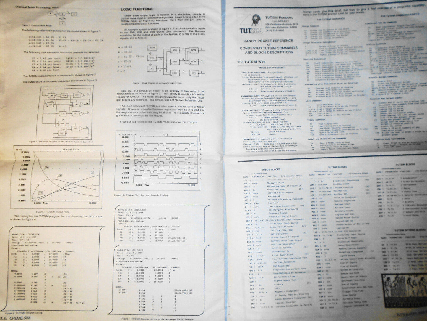 Tut's Blocks, July 1990 - TUTSIM - 1st commercial simulation software for IBM PC