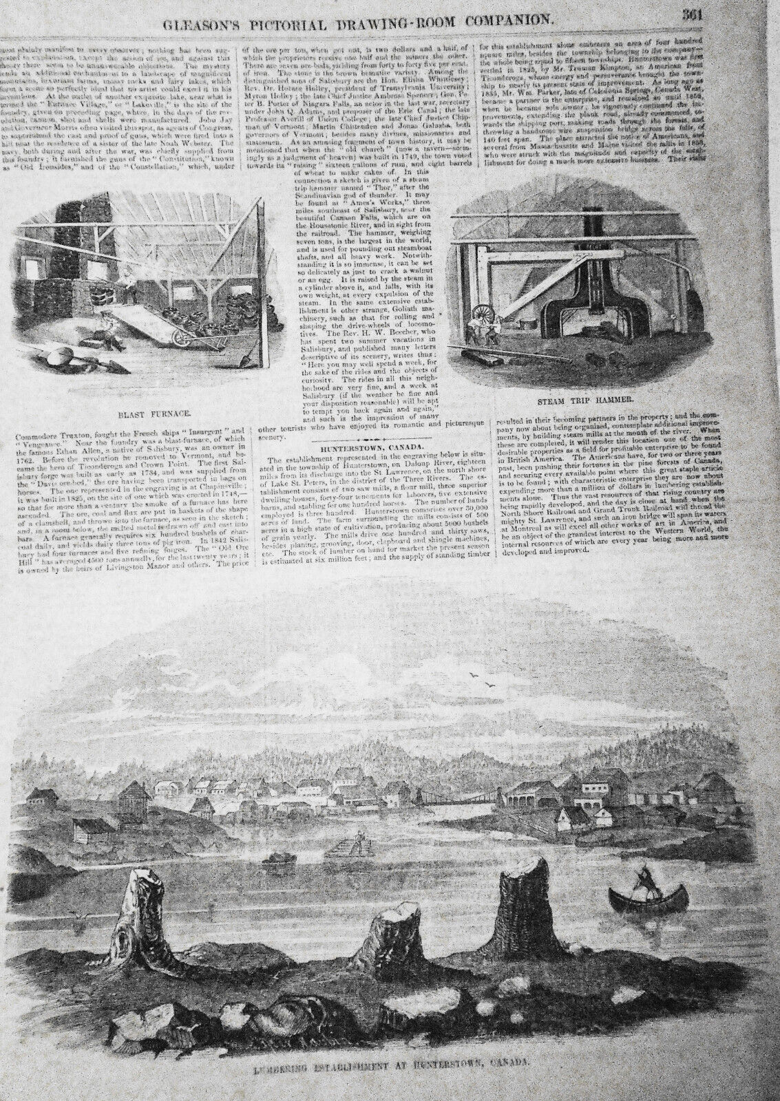 Gleason's Pictorial, June 10, 1854 - Andrew Jackson; Salisbury, CT; Hunterstown
