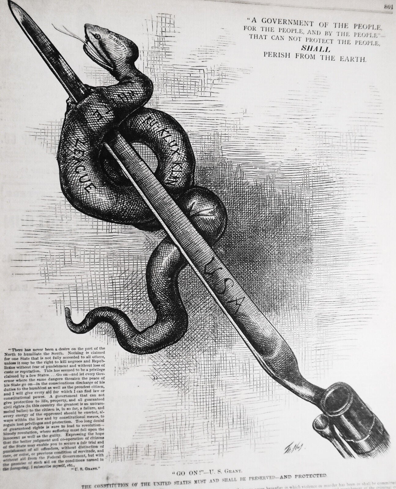 1876 -- "Go on!" – U. S. Grant - The Constitution... Must and shall be preserved