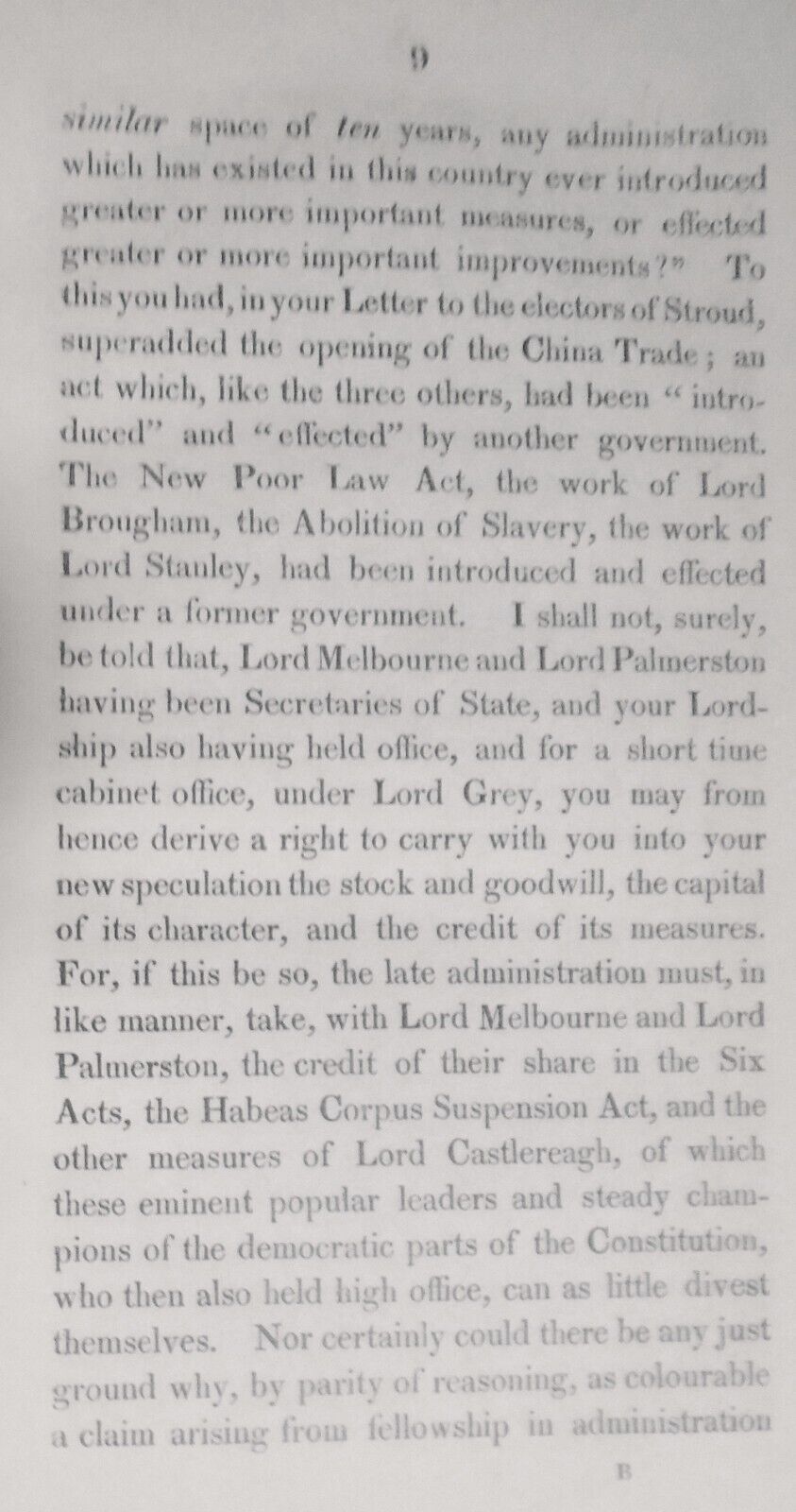 1842 Remarks on conduct of the late Government... in letter to Lord John Russell