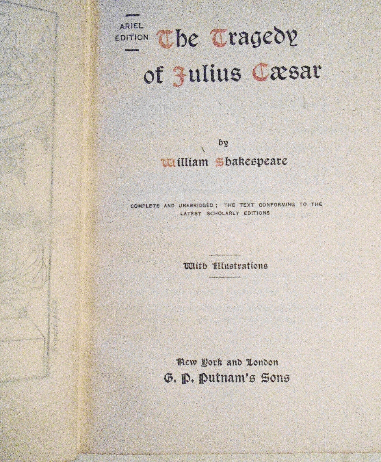 Julius Caesar by William Shakespeare. 1893 Ariel edition, Putnam's