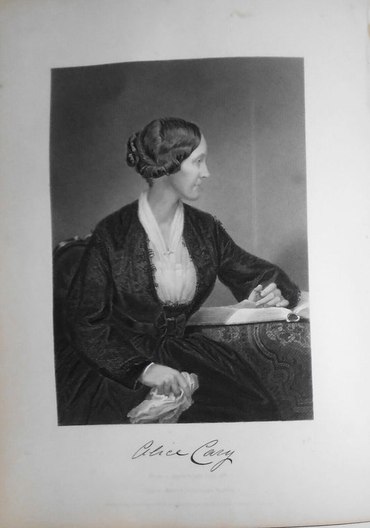 Alice Cary - steel engraving - 1873 - Duyckinck Portrait Gallery