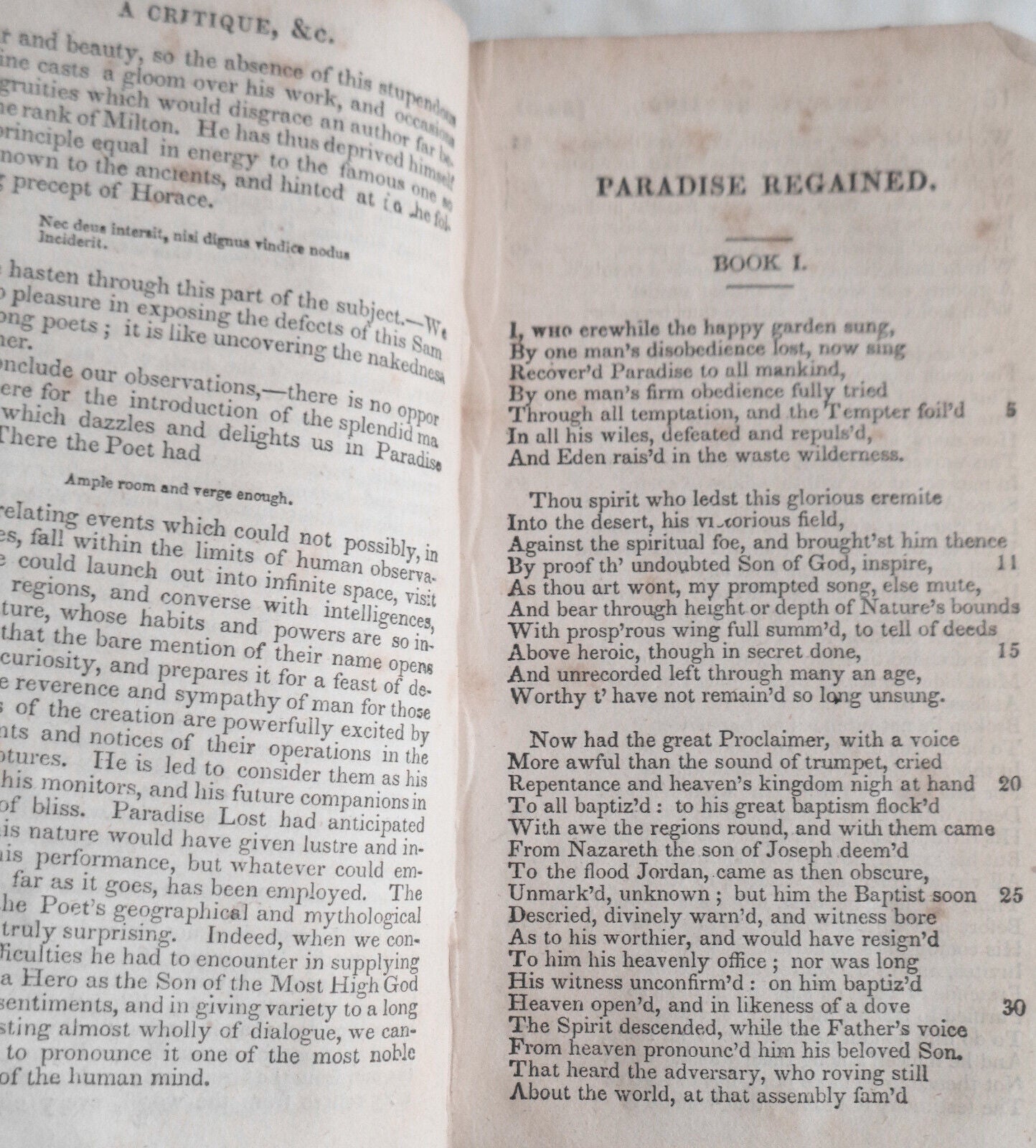 John Milton : Paradise Regained And Other Poems. [1840].