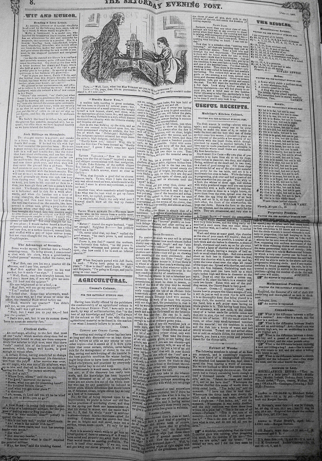 Saturday Evening Post, June 10, 1865 - General Lee in London, etc