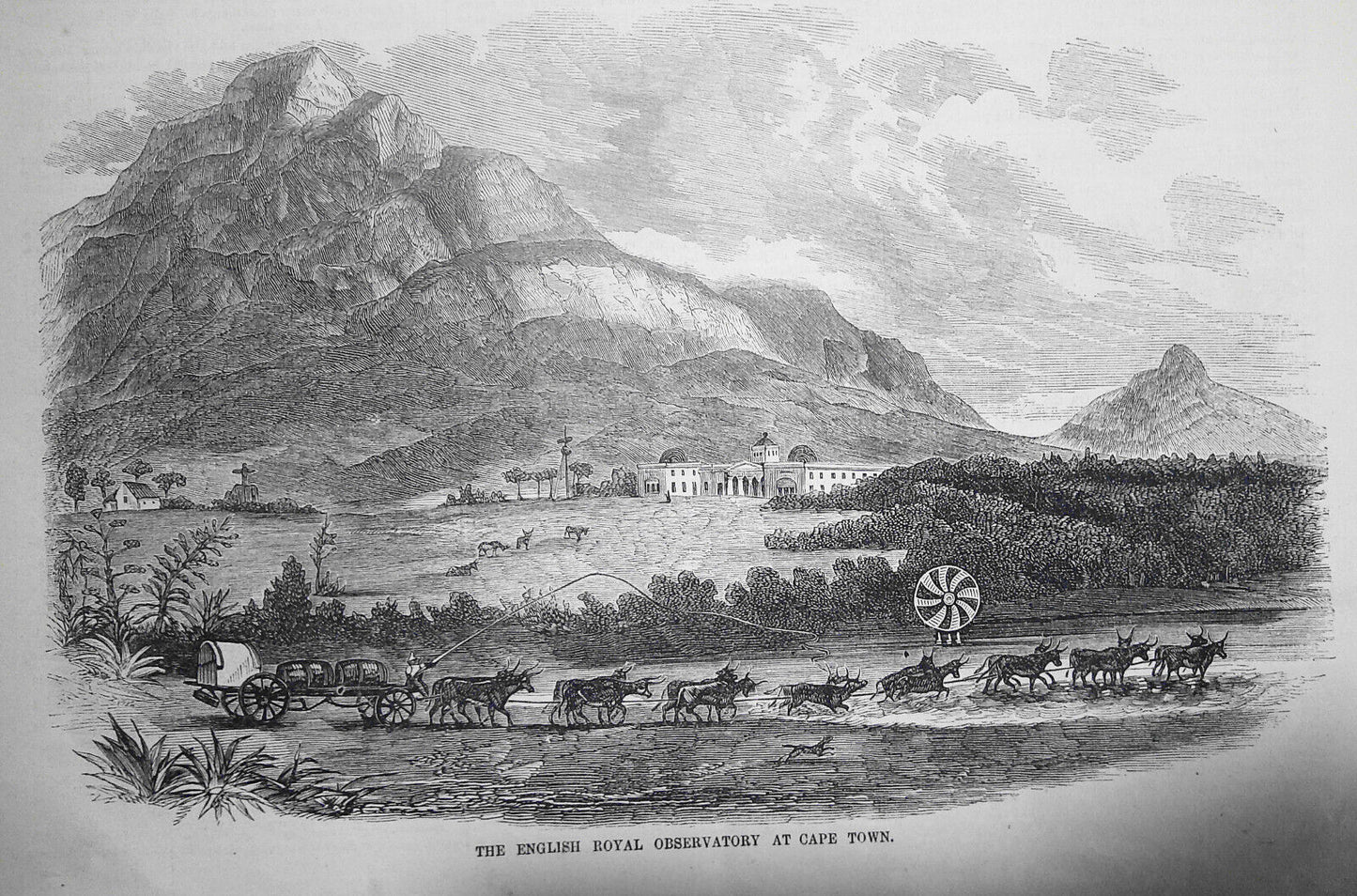 Village of Skulls & Royal Observatory, in South Africa - Ballou's Pictorial 1857