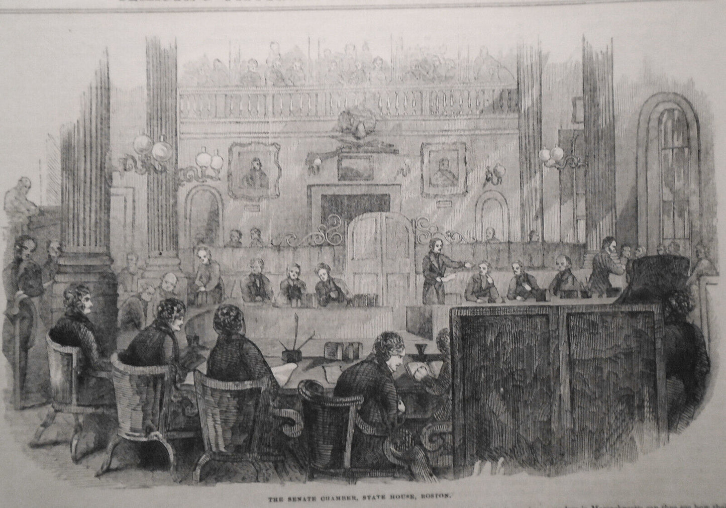 1852  Massachusetts Legislature : Senate Chamber & Hall of Representatives