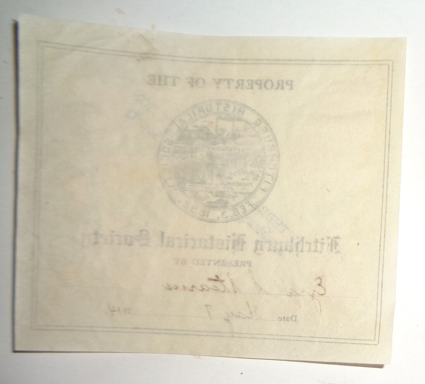 Fitchburg Historical Society - Ex Libris Bookplate - 1914 Gift