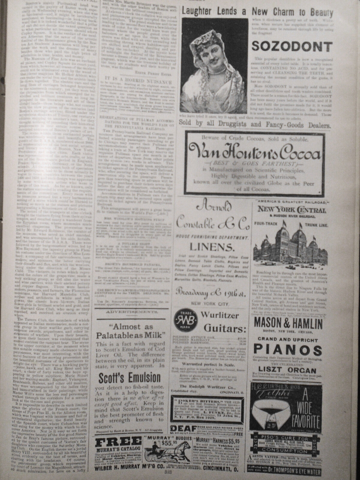 Harper's Weekly April 22, 1893 - Naval maneuvers; Circus; French cavalry;Artists