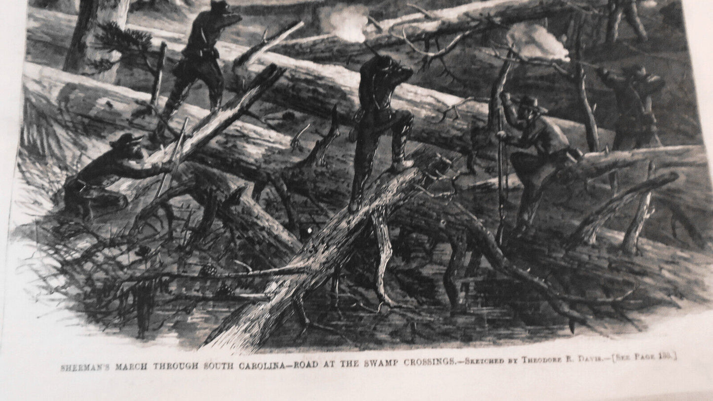 Sherman's march through South Carolina - Harper's Weekly 3/4/1865 Original issue