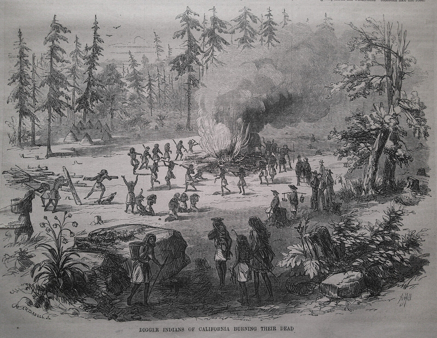 Ballou's Pictorial May 2, 1857. Digger Indians of CA; Oriskany & King's Mountain