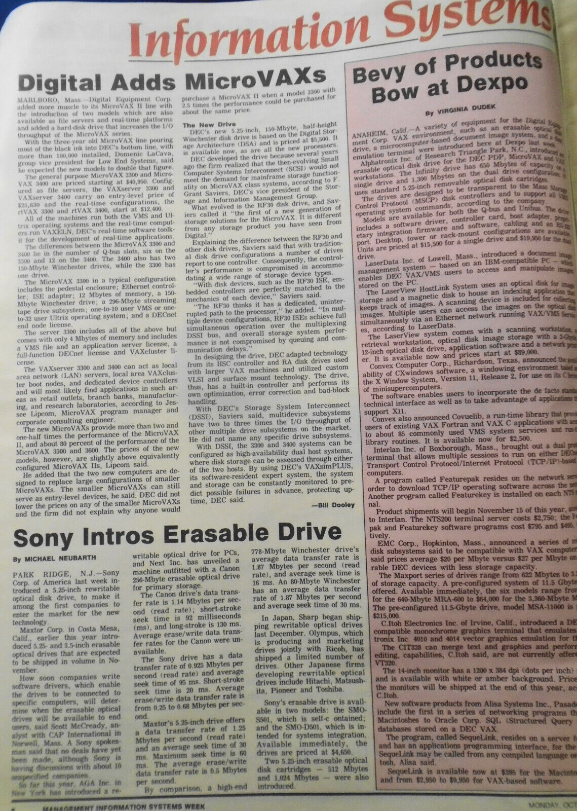 MIS Week, October 2, 1988