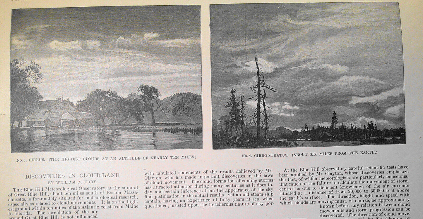Discoveries in Cloud Land -  5 illustrations& story - Harper's Weekly, 1891