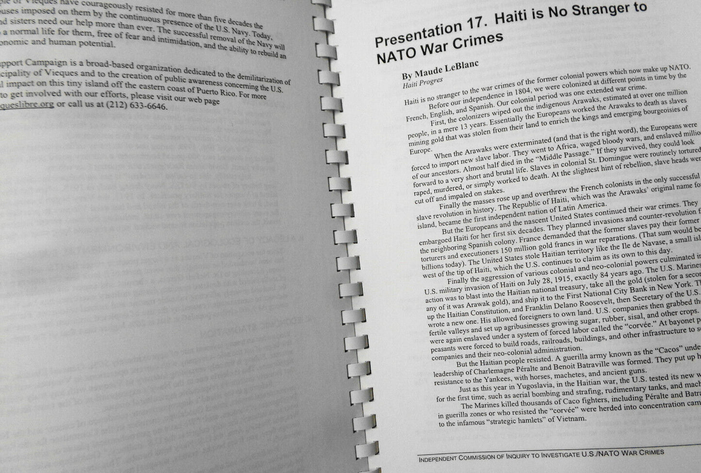 Independent Commission of Inquiry to Investigate US/NATO War Crimes.. Yugoslavia
