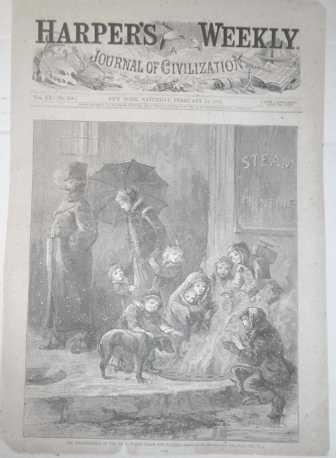 The Hearth-stone Of The Poor - Waste Steam Not Wasted - Harper's Weekly 1875