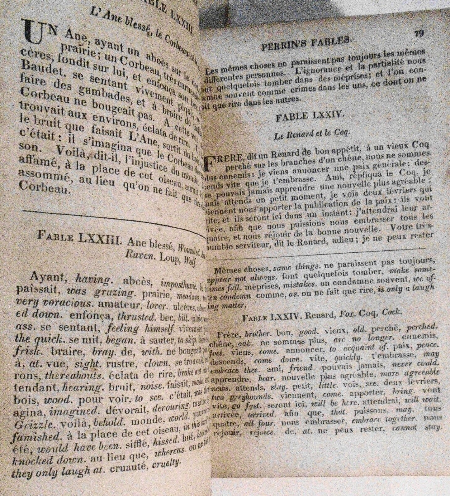 [French & English] Fables amusantes. By Jean-Baptiste Perrin. Philadelphia, 1832