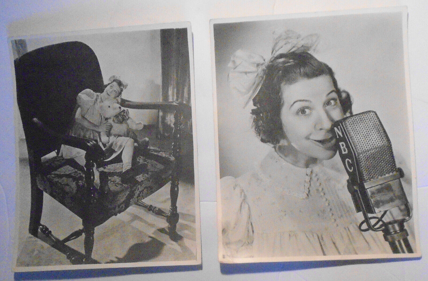 Fanny Brice at NBC ca 1940 - 2  Photos - 10 x 7 1/2 inches each