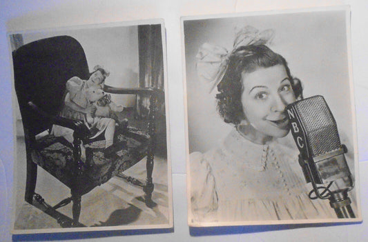 Fanny Brice at NBC ca 1940 - 2  Photos - 10 x 7 1/2 inches each