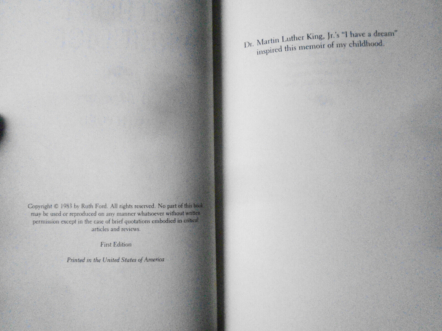 Ruth Ford : Without Prejudice, A Memoir. SIGNED Hardcover. African American 1983