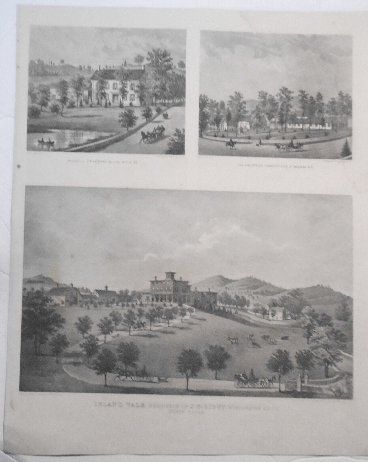 1867 Westchester engraving: Halstead Homestead, and Inland Vale Libby residence