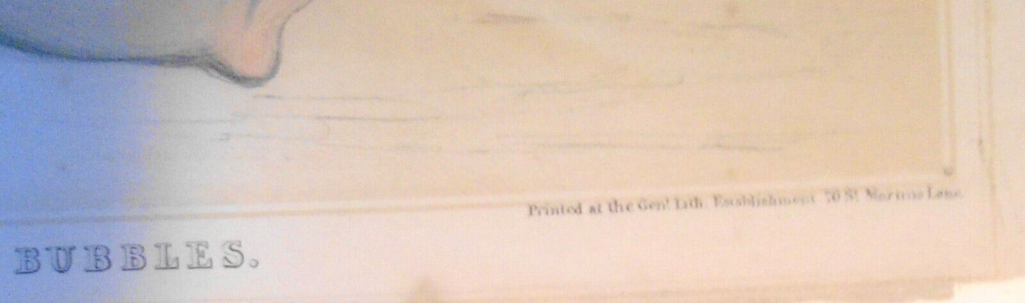 1843 Cupid Blowing Bubbles, by John Doyle (HB). Tinted lithograph.