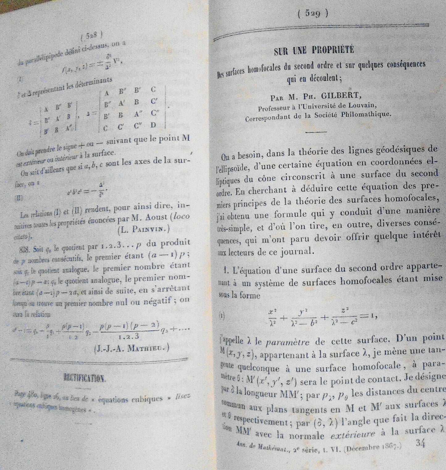 Nouvelles Annales De Mathematiques. 1867. Second Series, Tome 6.