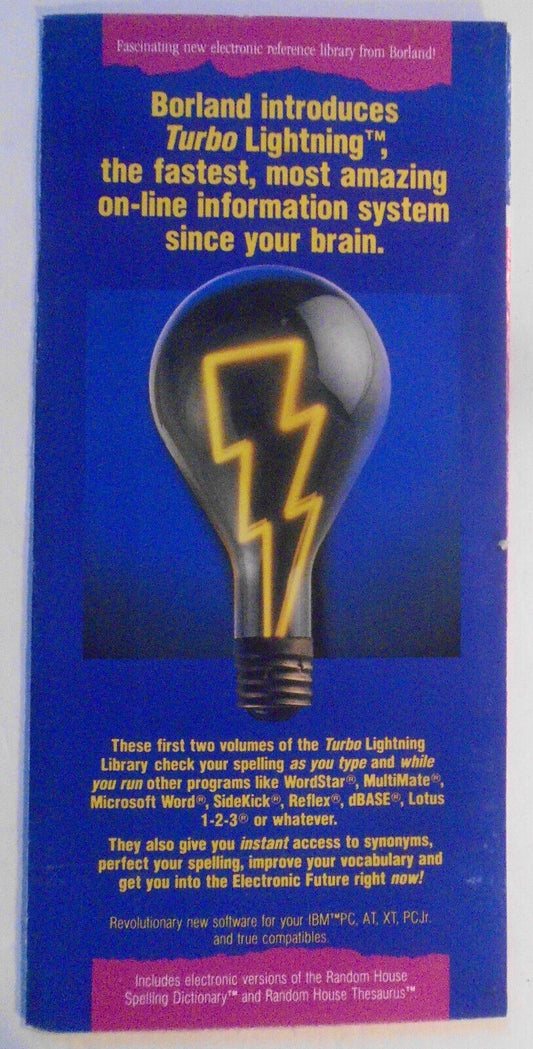 [Artificial intelligence] Borland Turbo Lightning announcement brochure [1985].