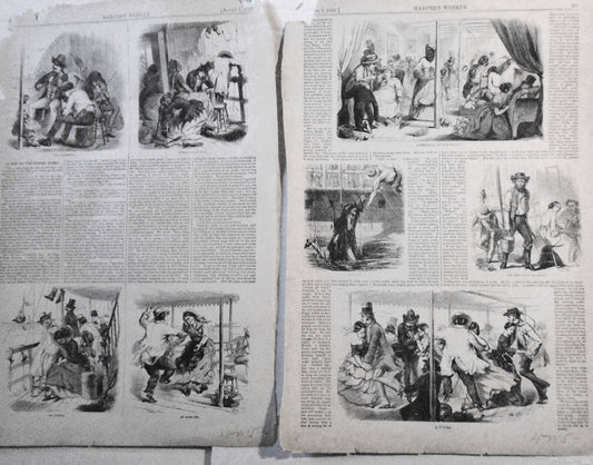 A Trip To The Fishing Banks - Harper's Weekly August 7, 1858, Story & 8 Prints
