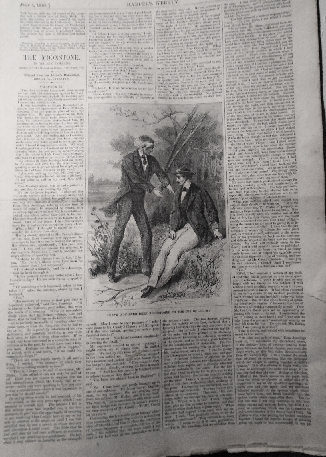 Harper's Weekly July 4, 1868 Original - West Point Cadet Life; NY Yacht Club etc