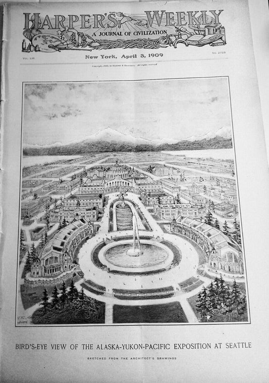 Harper's Weekly April 3,  1909.   Pacific-Northwest Number; Battleship "Florida"