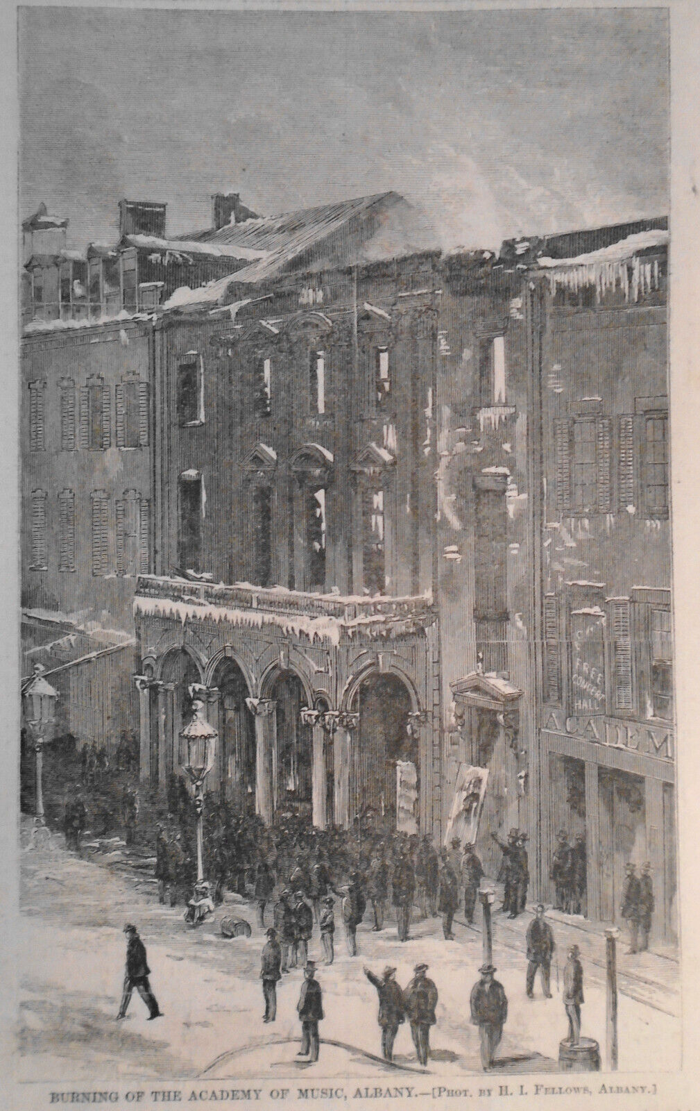 Burning Of The Academy Of Music, Albany / Fenian Attack .. Harper's Weekly 1868