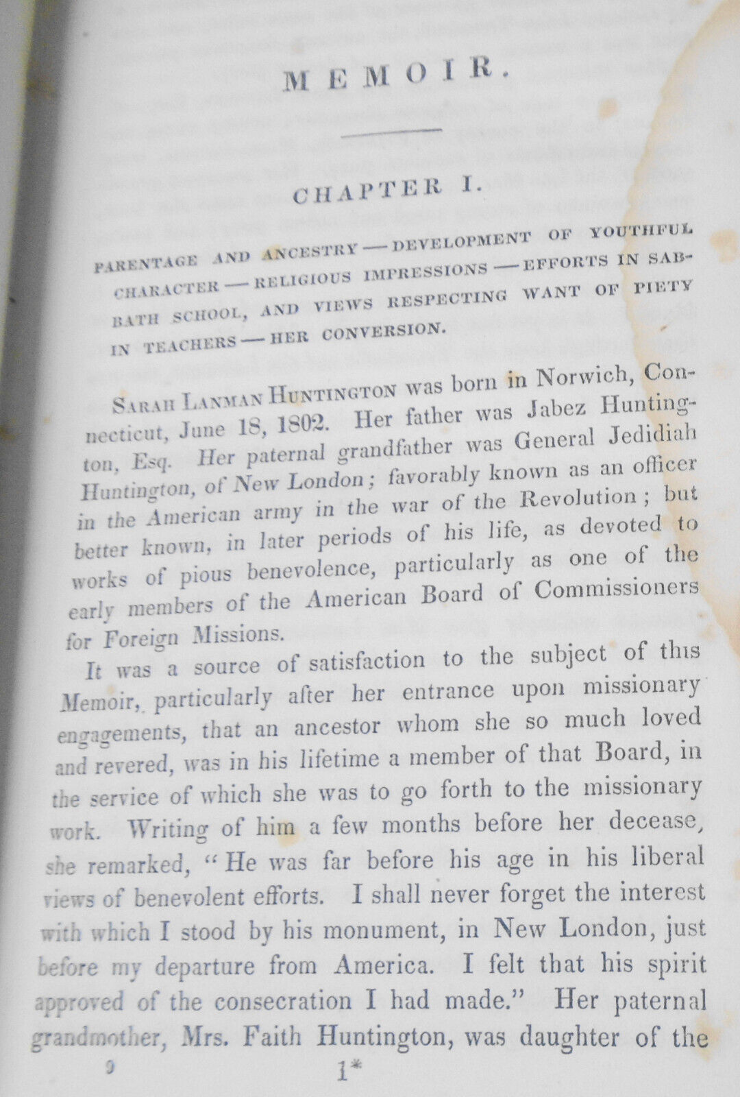1845 Memoir of Mrs Sarah L Huntington Smith, by Edward William Hooker