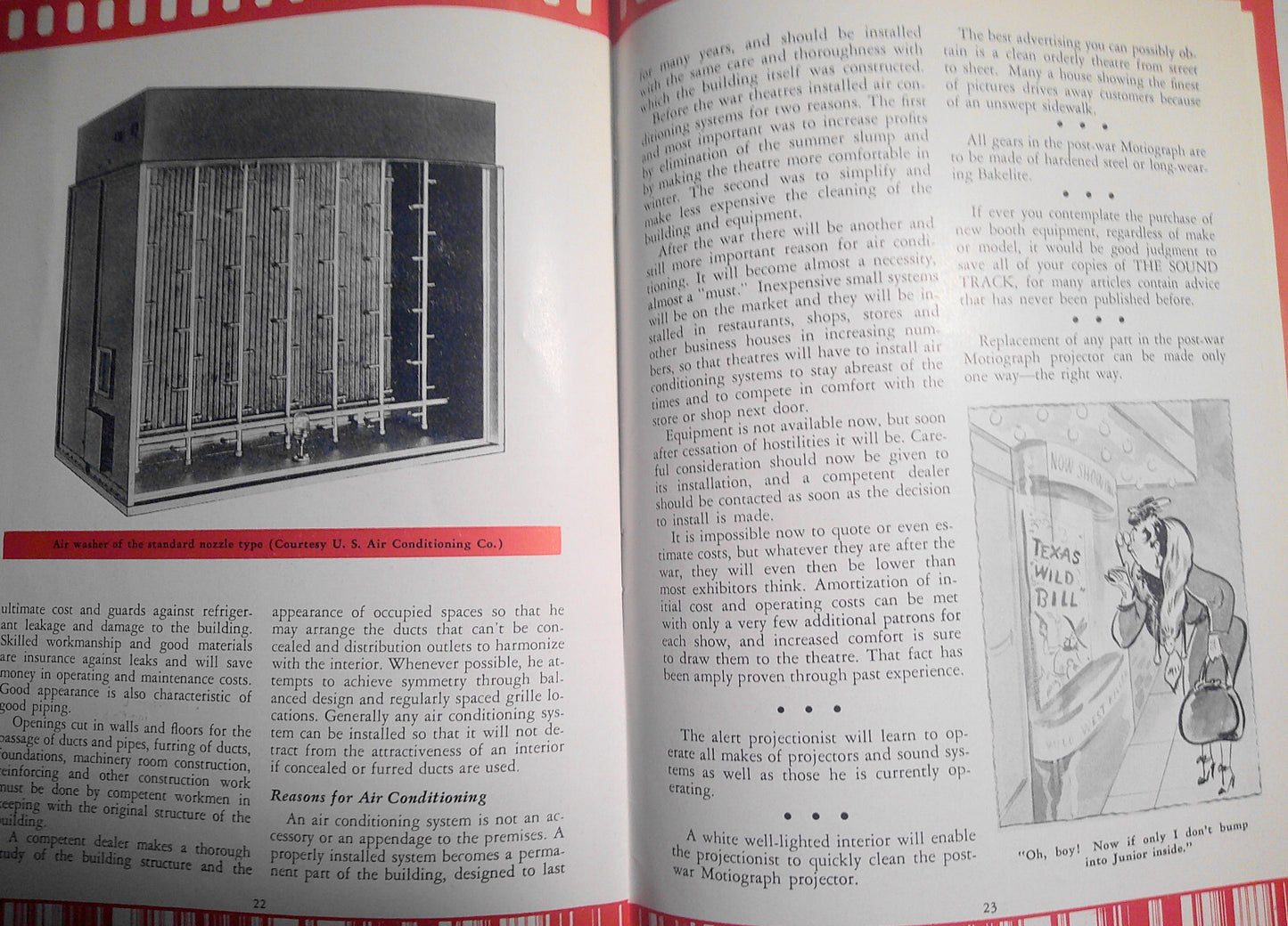 The Sound Track, Vol. 3, No. 6, 1944 - by RKO Motiograph. Air Conditioning issue