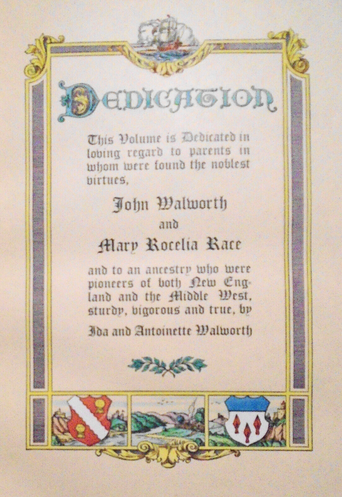 Walworth, Race and allied families: armorial, genealogical and biographical 1930