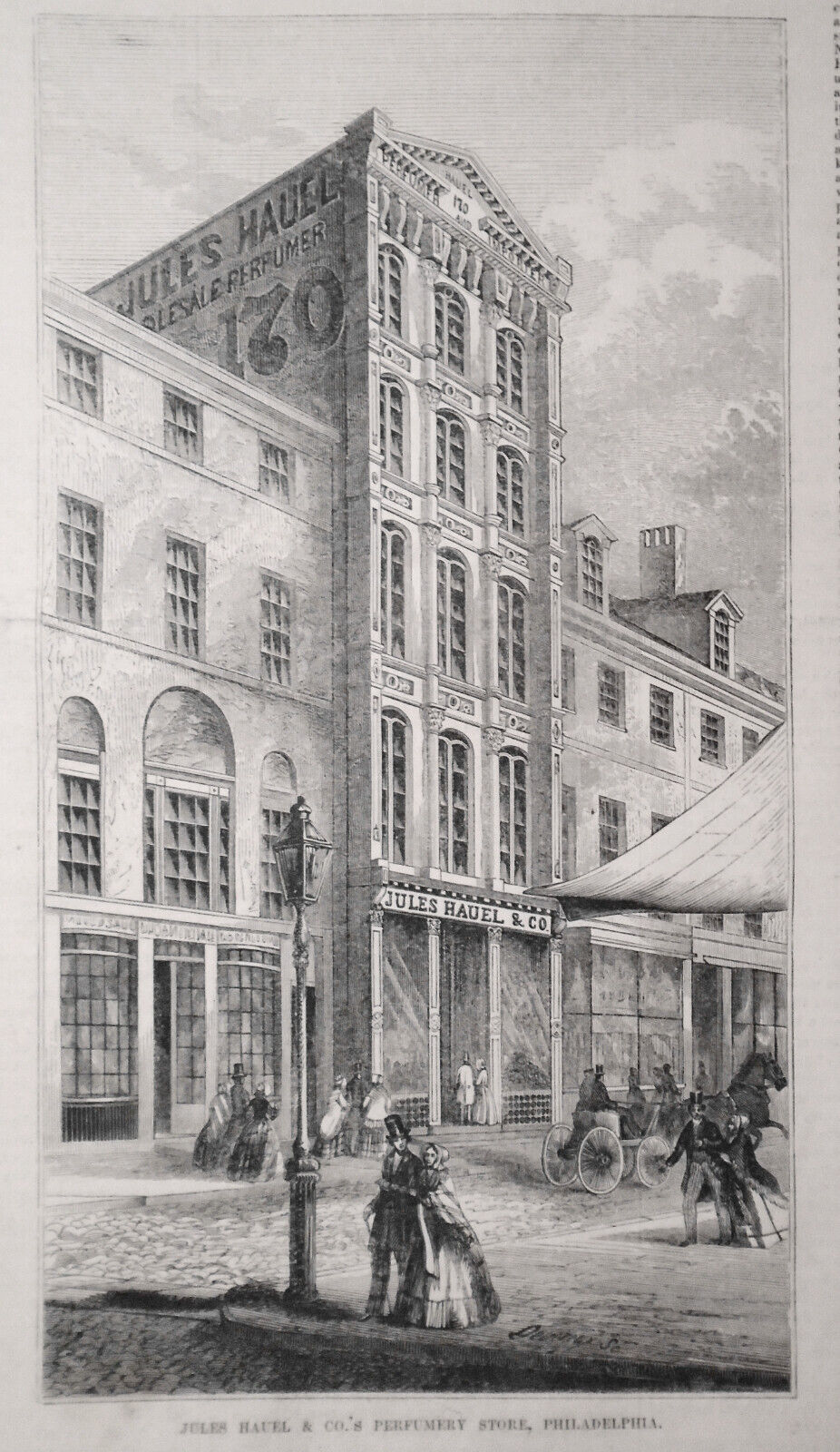 Jules Hauel & Co's Perfumery Store - 1853 - Original 2 Pages, Story & 3 Prints