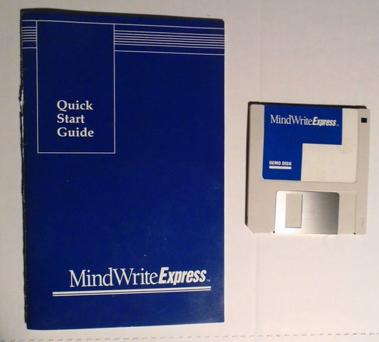 MindWriteExpress. Demo Program. 1988 -- 3.5" IBM. Writing productivity software