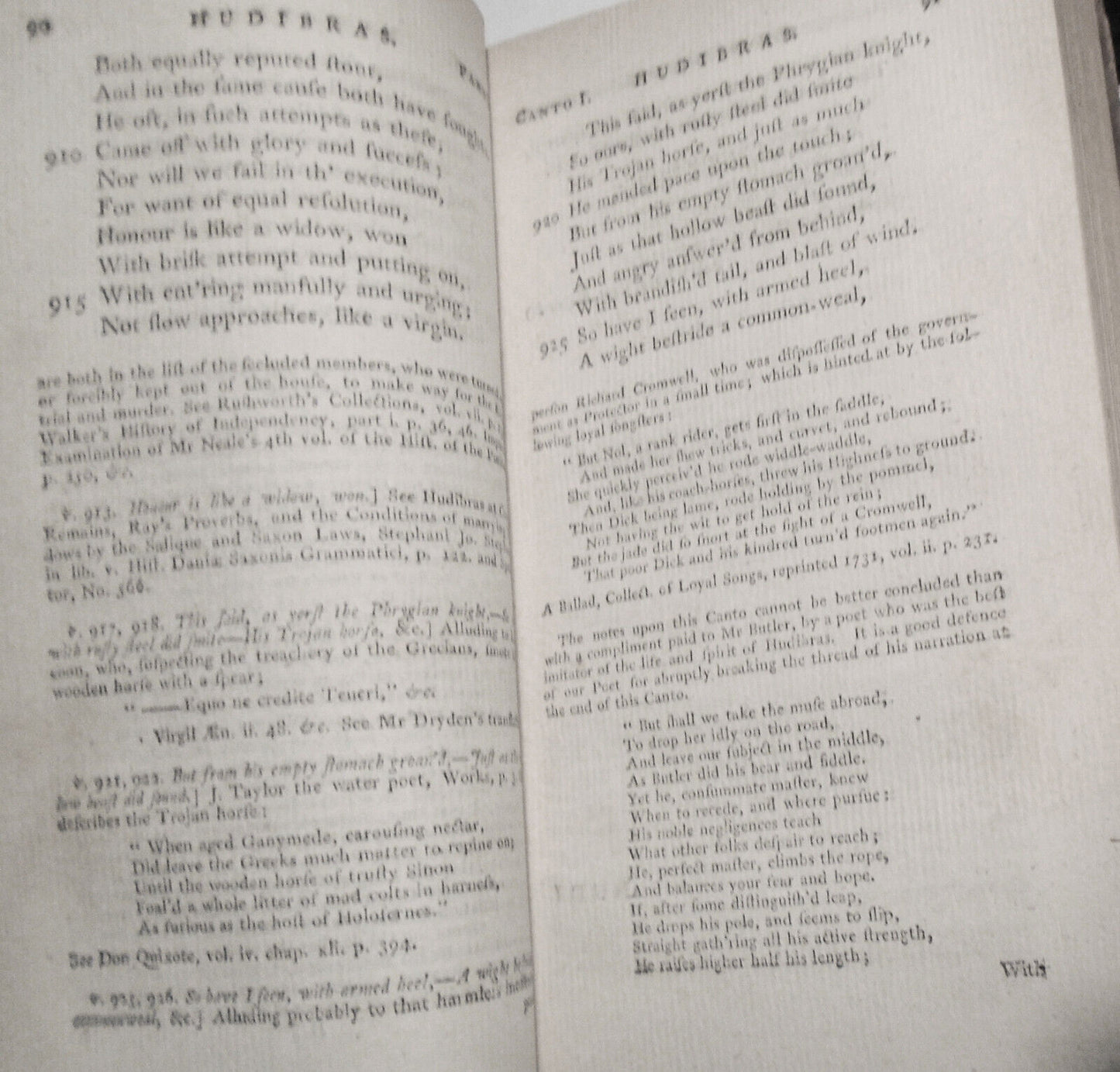 1779 Hudibras, by Samuel Butler. 2 Volumes set.