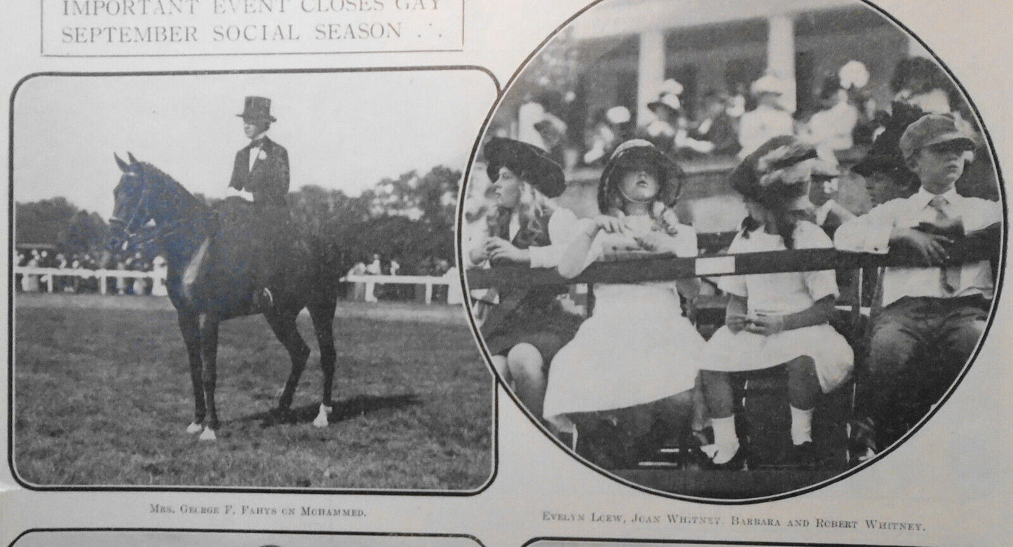 1913 Mineola and Nassau Horse Show, NY - Saturday Evening Mail original, Sept 13