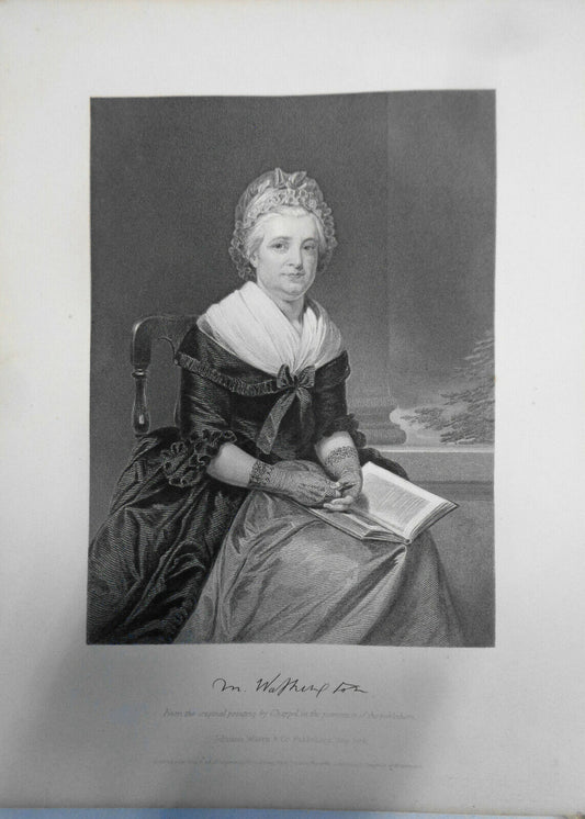Martha Washington - original portrait engraving - 1876 -Duyckinck Int'l Gallerie