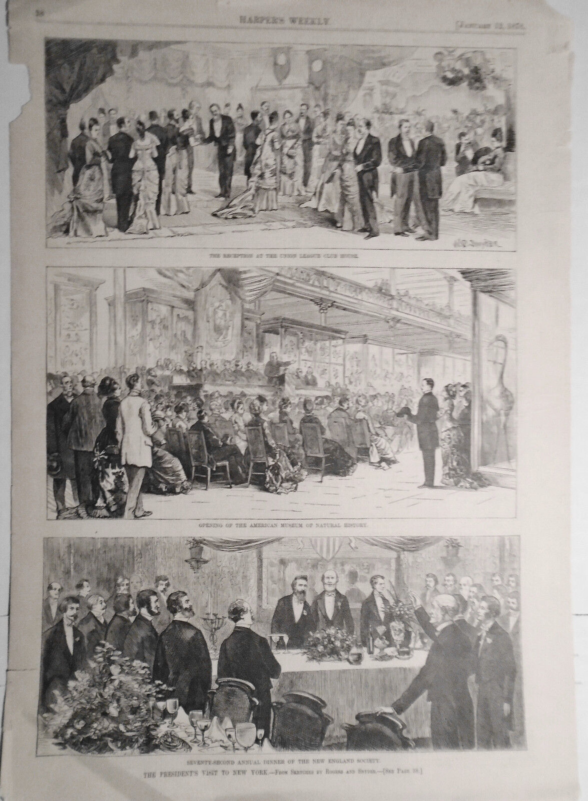 The President's Visit To New York - January 12, 1878 Harper's Weekly