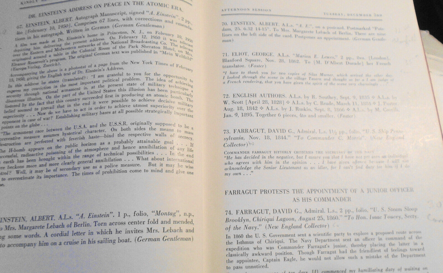 Autograph letters; Aztec manuscript, etc - Thomas Henry Foster Parke-Bernet 1957
