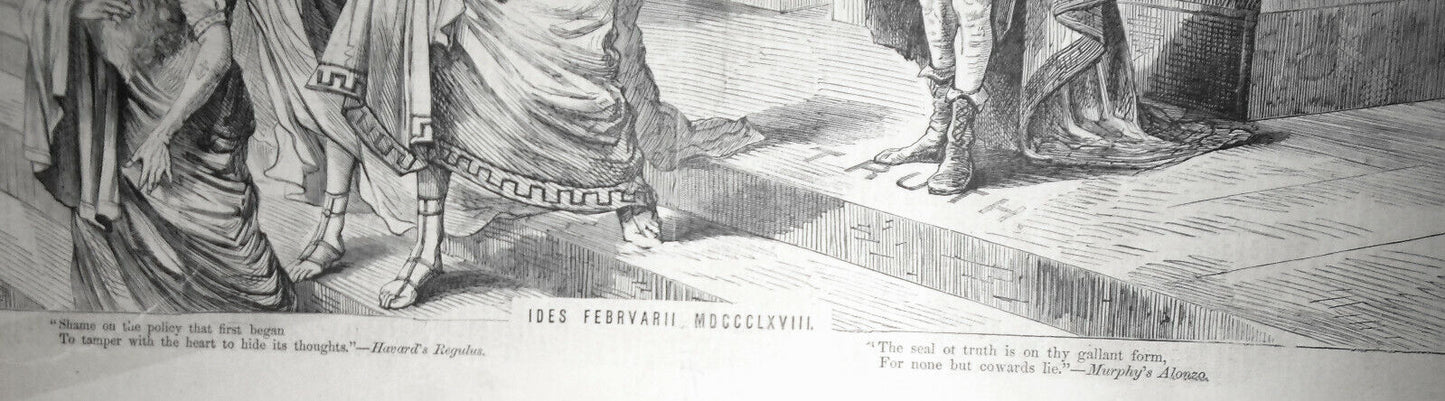 "Ides Febrvarii MDCCCLXVIII," cartoon, Harper's Weekly, February 22, 1868