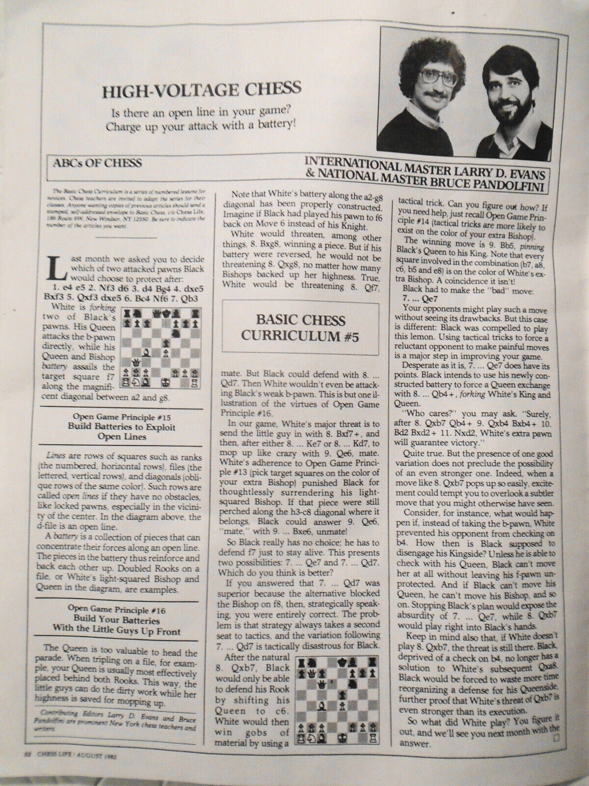 Basic Chess Curriculum by Bruce Pandolfini & Larry Evans 1983. 12 1-page lessons