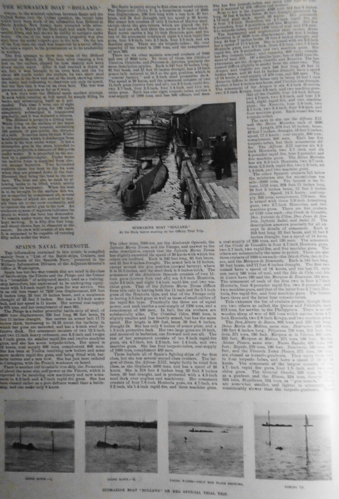 Harper's Weekly, April 16 1898 -  Navy cruisers & yachts; Spain's Naval strength