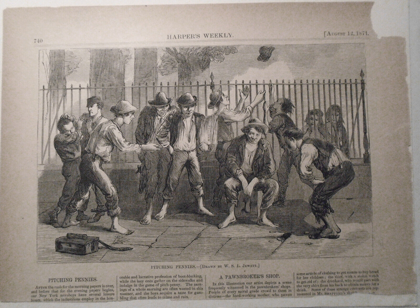 Pitching Pennies, (Drawn By W. S. L. Jewett) - Harper's Weekly - August 12, 1871