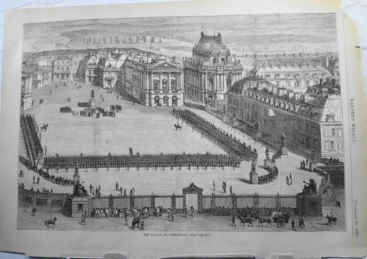 The Palace Of Versailles. Harper's Weekly, November 26, 1870. Original print