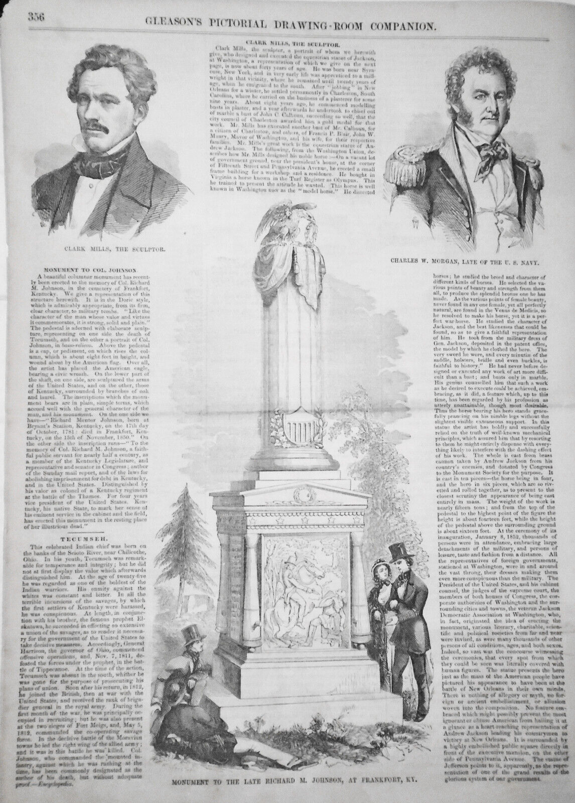 Gleason's Pictorial, June 10, 1854 - Andrew Jackson; Salisbury, CT; Hunterstown